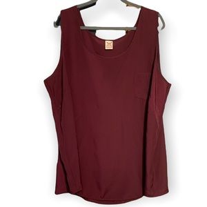 Burgundy Polyester Tank Top